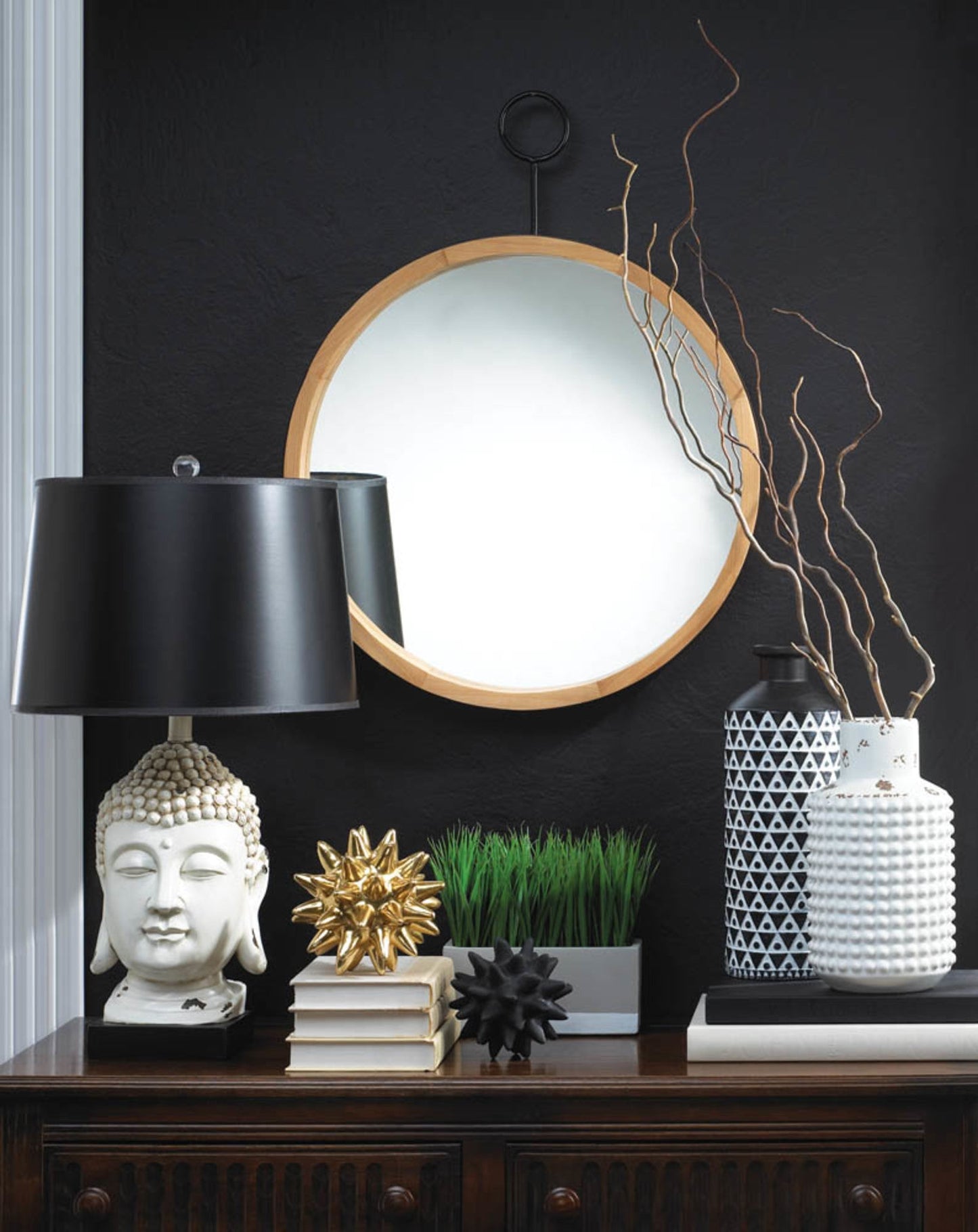 Nikki Chu Mazara Black and White Vase - Elegant Home Decor