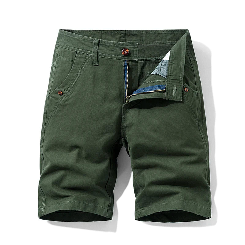 2024 Men New Summer Solid Color Cargo Shorts Leisure Fashion Comfort  Breathableelastic  Large Pocket Military Short Men