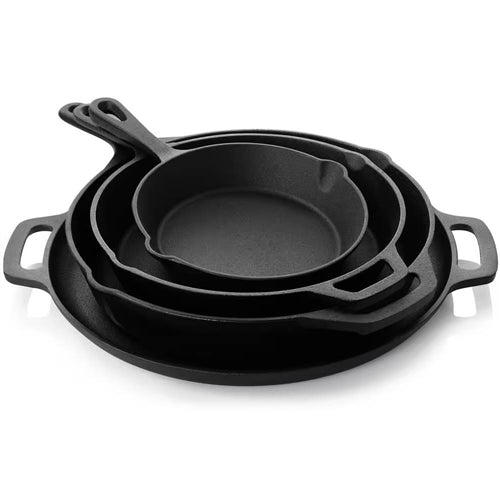 12-Piece Cast Iron Cookware set with Dutch Oven Frying Pan Skillet and Pizza Pan