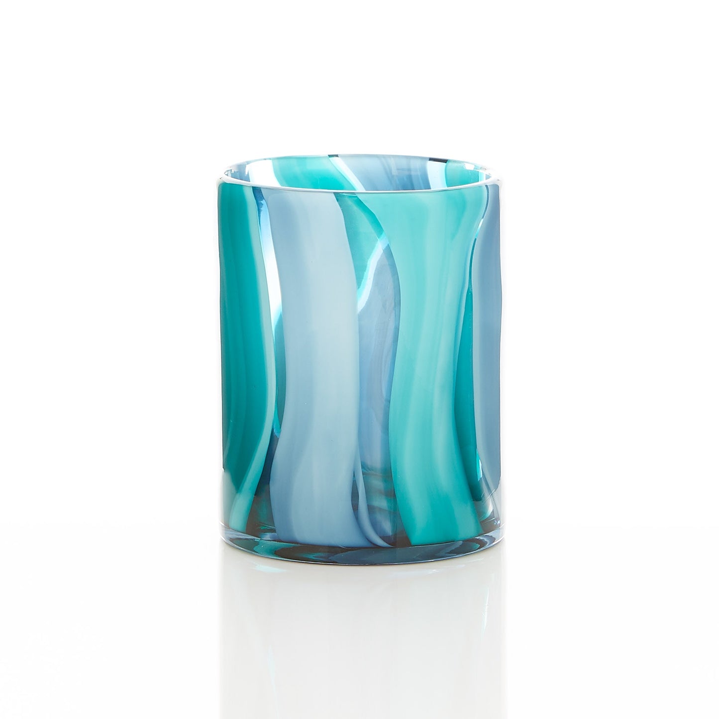 Accent Plus Small Blue Cylinder Glass Vase - Elegant Home Decor