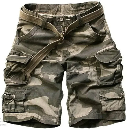 11 Color Mens Summer Camo Big Size Loose Beach Short Trousers Outdoor Hiking Fishing Climbing Multi-pocket Straight Cargo Shorts