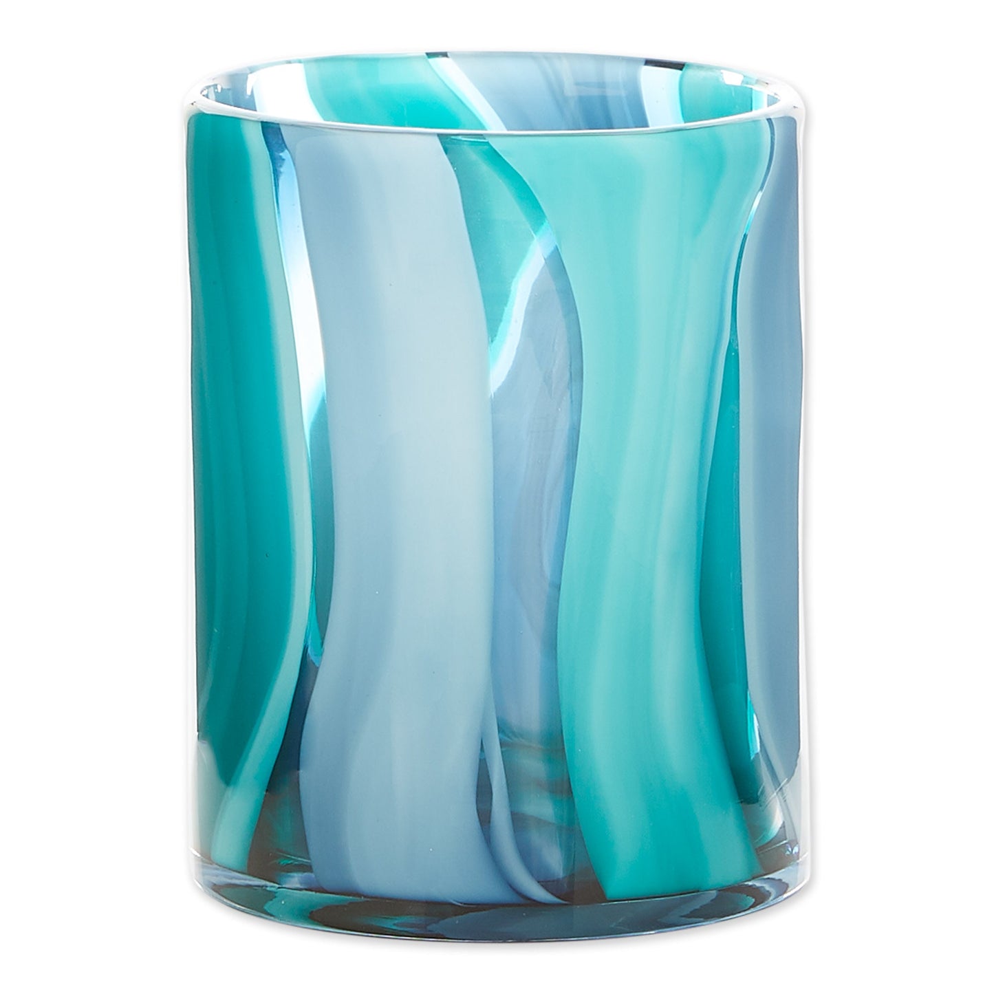 Accent Plus Small Blue Cylinder Glass Vase - Elegant Home Decor