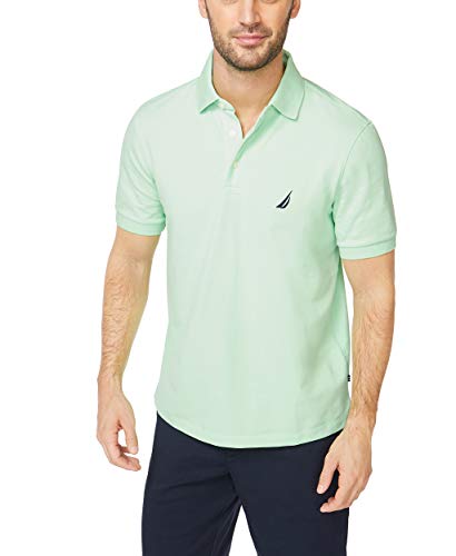 Nautica Men's Short Sleeve Solid Stretch Cotton Pique Polo Shirt, Pale Coral, X-Large