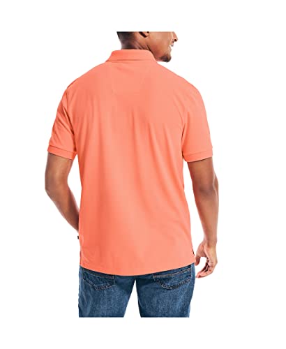 Nautica Men's Short Sleeve Solid Stretch Cotton Pique Polo Shirt, Pale Coral, X-Large