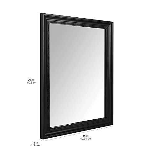  Rectangular Wall Mount Mirror 24" x 36", Wide Trim, White