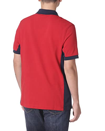 Nautica Men's Short Sleeve Color Block Performance Pique Polo Shirt, Navy, Large