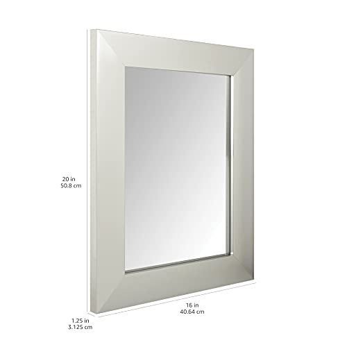  Rectangular Wall Mount Mirror 24" x 36", Wide Trim, White