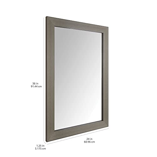  Rectangular Wall Mount Mirror 24" x 36", Wide Trim, White