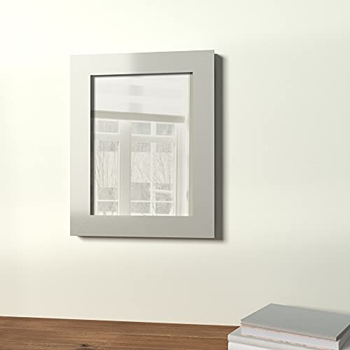  Rectangular Wall Mount Mirror 24" x 36", Wide Trim, White