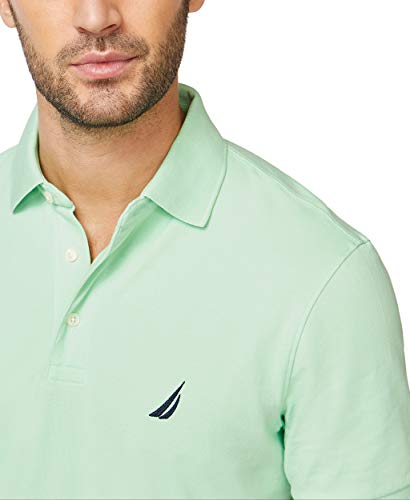 Nautica Men's Short Sleeve Solid Stretch Cotton Pique Polo Shirt, Pale Coral, X-Large