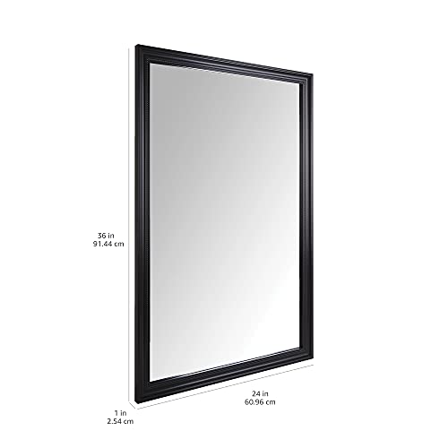  Rectangular Wall Mount Mirror 24" x 36", Wide Trim, White