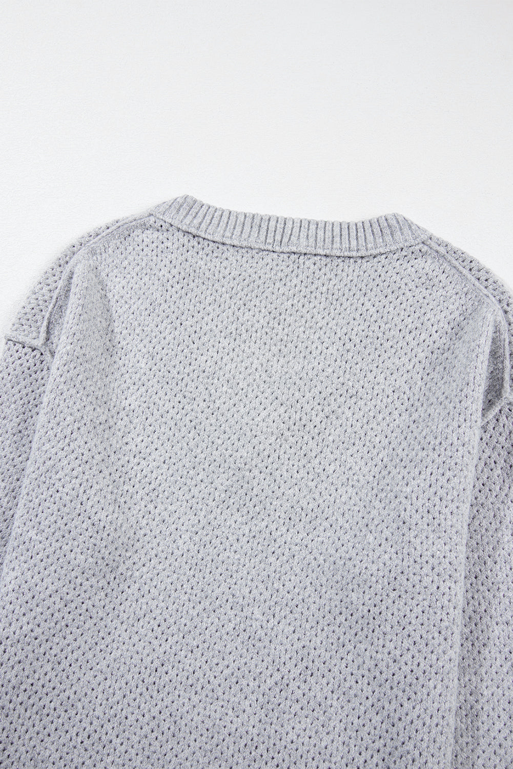 Parchment Plain Oversized Hollowed Knit Sweater