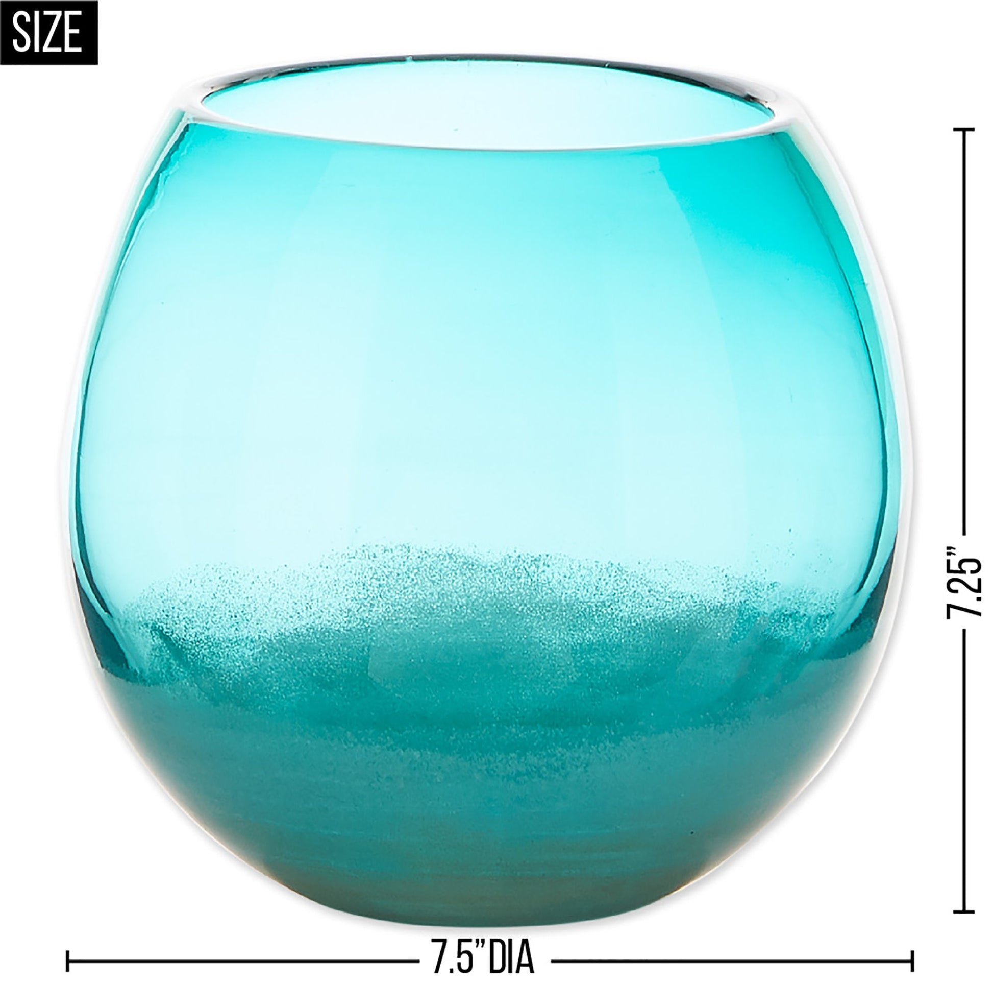 Accent Plus Large Aqua Fish Bowl Vase - Stunning Home Decor