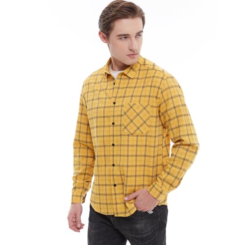 Men's Plaid Flannel Shirts Long Sleeve Button Down Work Casual Shirt