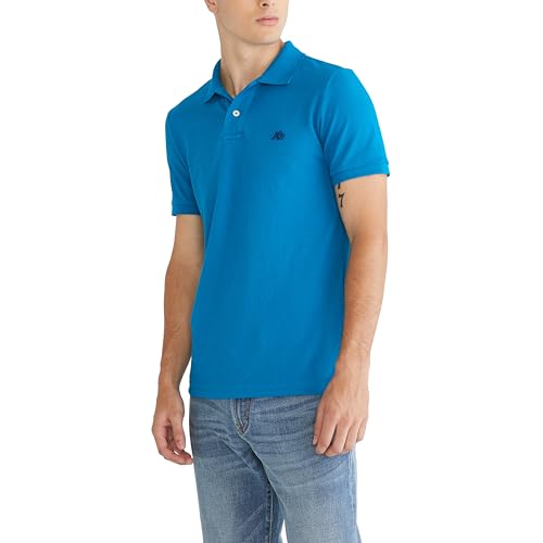 AEROPOSTALE Men's Polo, Deep Navy, Medium