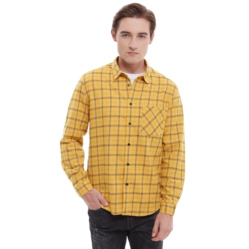 Men's Plaid Flannel Shirts Long Sleeve Button Down Work Casual Shirt