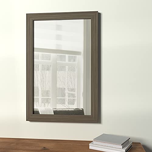  Rectangular Wall Mount Mirror 24" x 36", Wide Trim, White