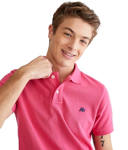 AEROPOSTALE Men's Polo, Deep Navy, Medium