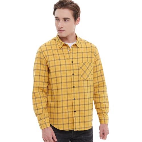 Men's Plaid Flannel Shirts Long Sleeve Button Down Work Casual Shirt