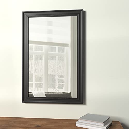  Rectangular Wall Mount Mirror 24" x 36", Wide Trim, White