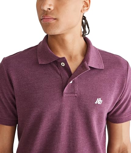 AEROPOSTALE Men's Polo, Deep Navy, Medium