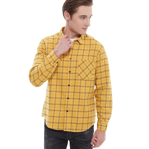 Men's Plaid Flannel Shirts Long Sleeve Button Down Work Casual Shirt