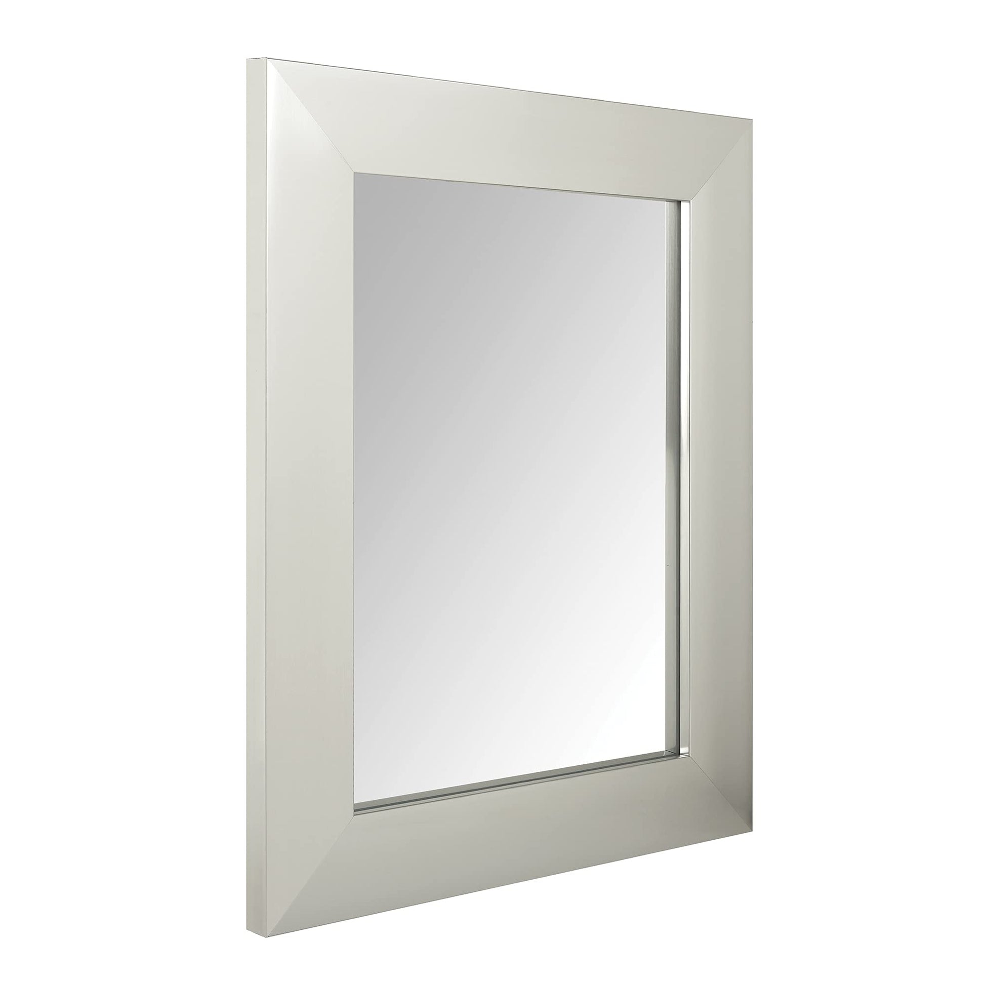  Rectangular Wall Mount Mirror 24" x 36", Wide Trim, White