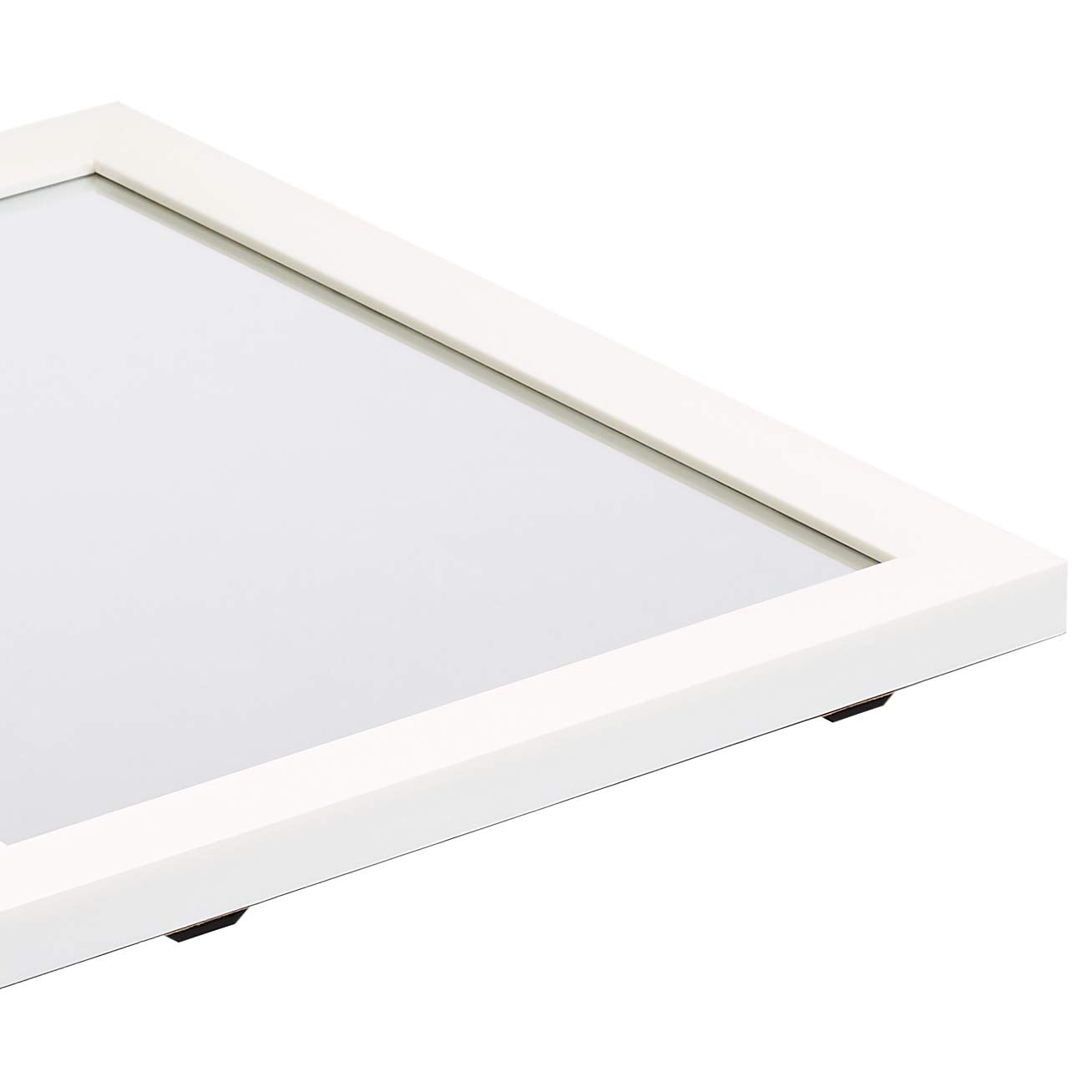  Rectangular Wall Mount Mirror 24" x 36", Wide Trim, White