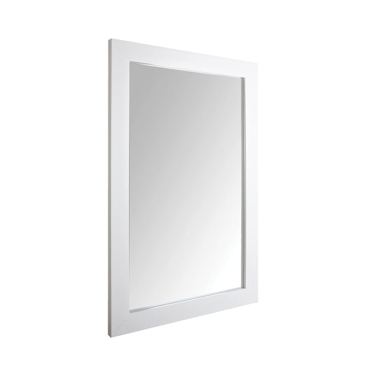  Rectangular Wall Mount Mirror 24" x 36", Wide Trim, White