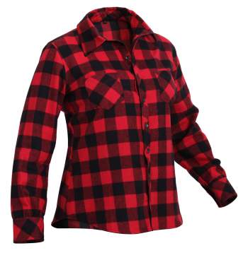 Red Womens Plaid Flannel Shirt