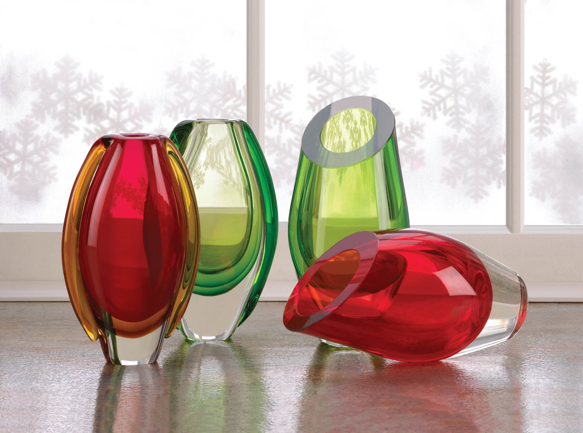 Accent Plus Sunfire Glass Vase - Stunning Decorative Home Accent