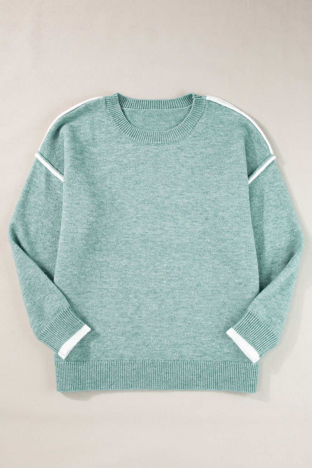 Moonlight Jade Contrast Edge Crewneck