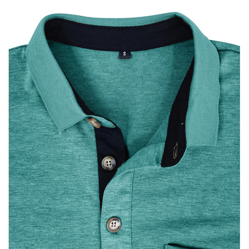 Men's Casual Polo Shirts Classic Button Basic Short Sleeve Shirt Solid Color Cotton Tees Golf Stylish Tops