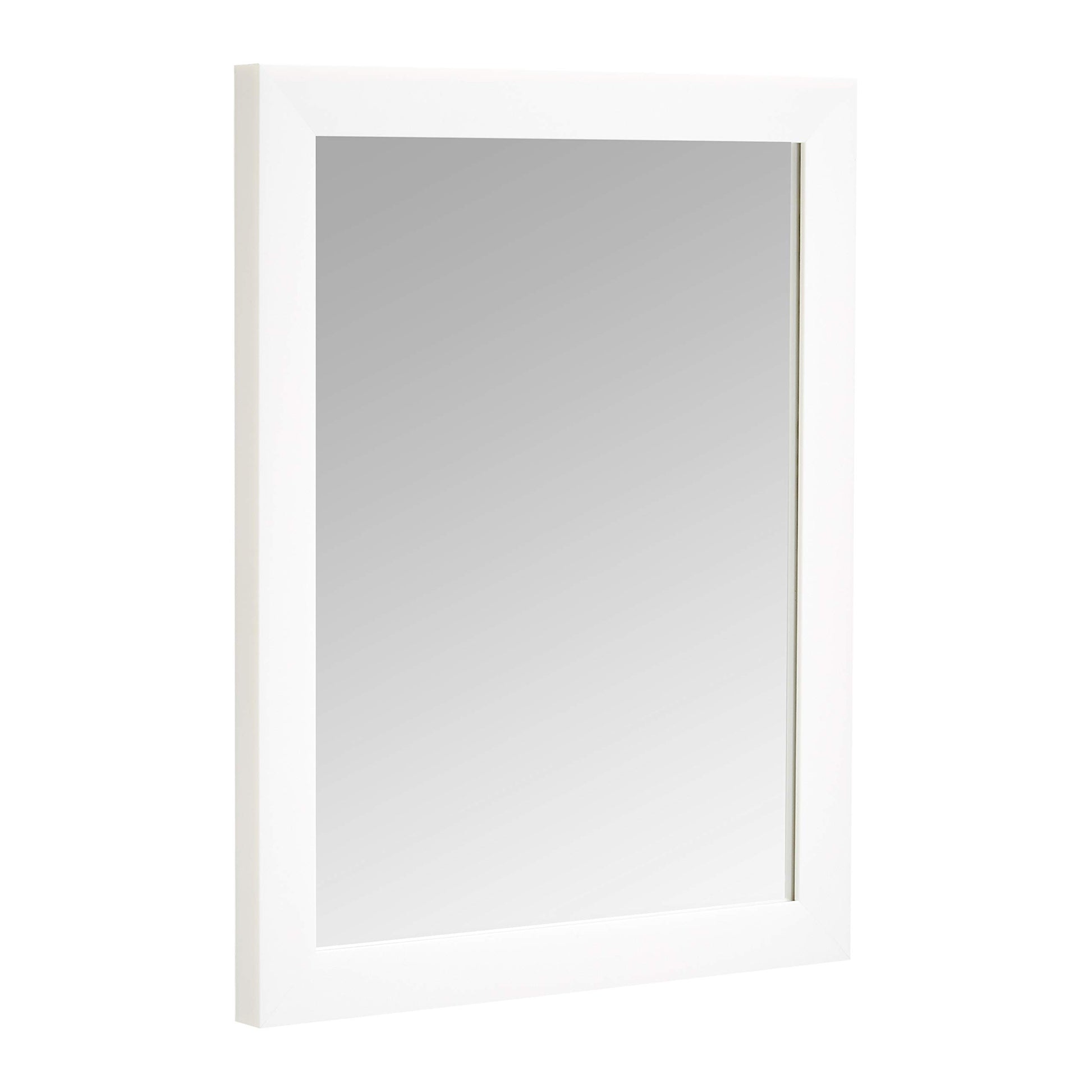  Rectangular Wall Mount Mirror 24" x 36", Wide Trim, White