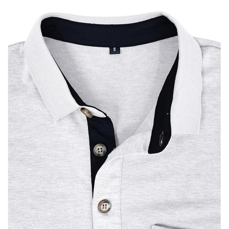 Men's Casual Polo Shirts Classic Button Basic Short Sleeve Shirt Solid Color Cotton Tees Golf Stylish Tops