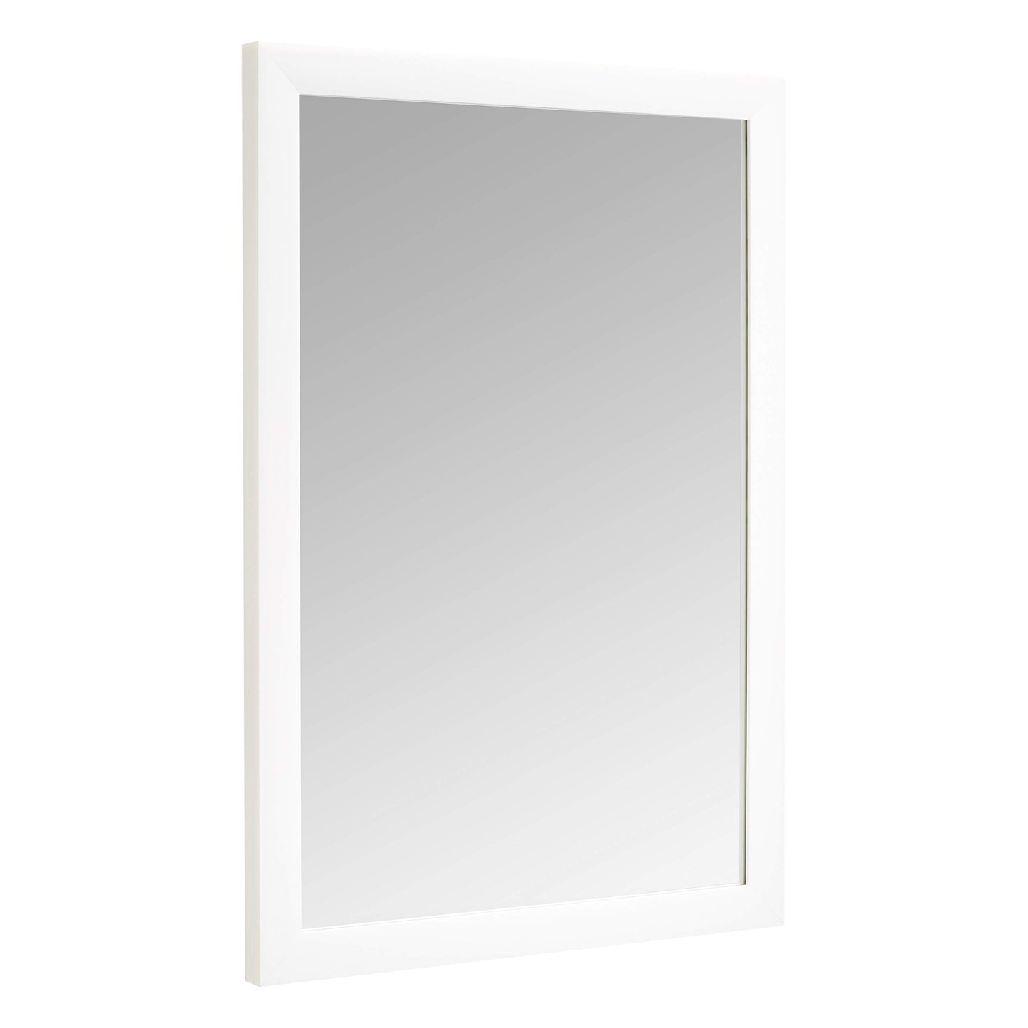  Rectangular Wall Mount Mirror 24" x 36", Wide Trim, White