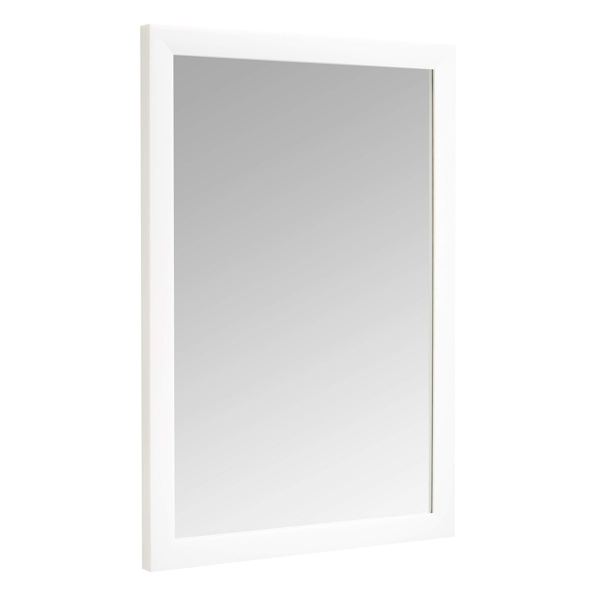  Rectangular Wall Mount Mirror 24" x 36", Wide Trim, White