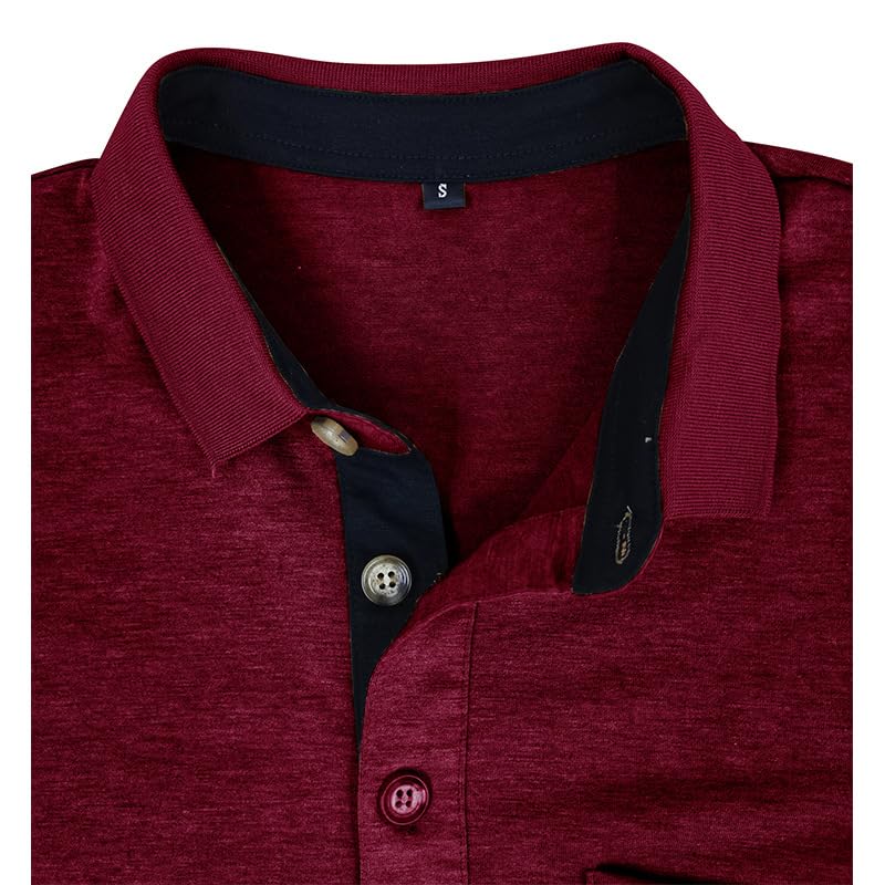 Men's Casual Polo Shirts Classic Button Basic Short Sleeve Shirt Solid Color Cotton Tees Golf Stylish Tops