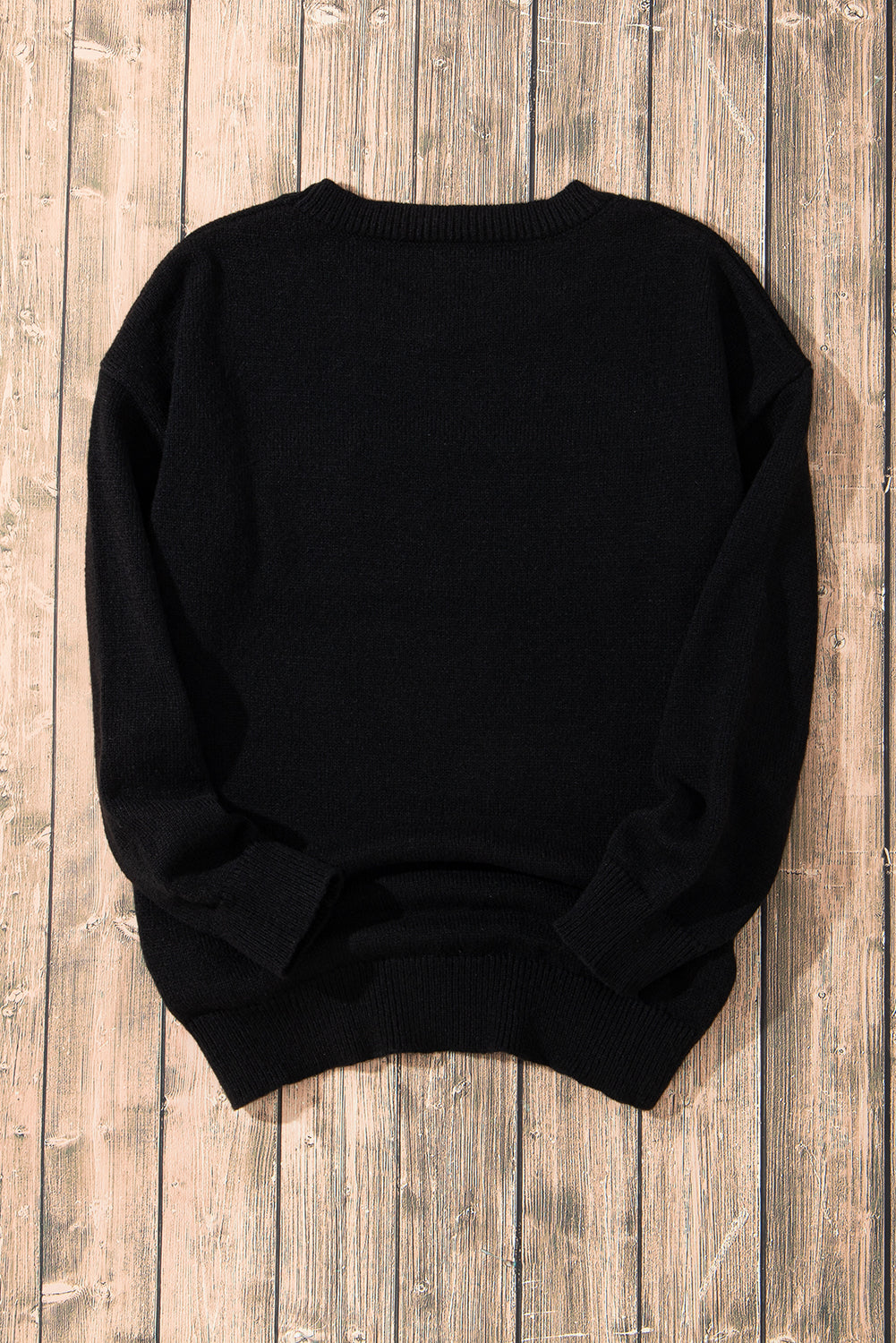 Black Holly Jolly Round Neck Casual