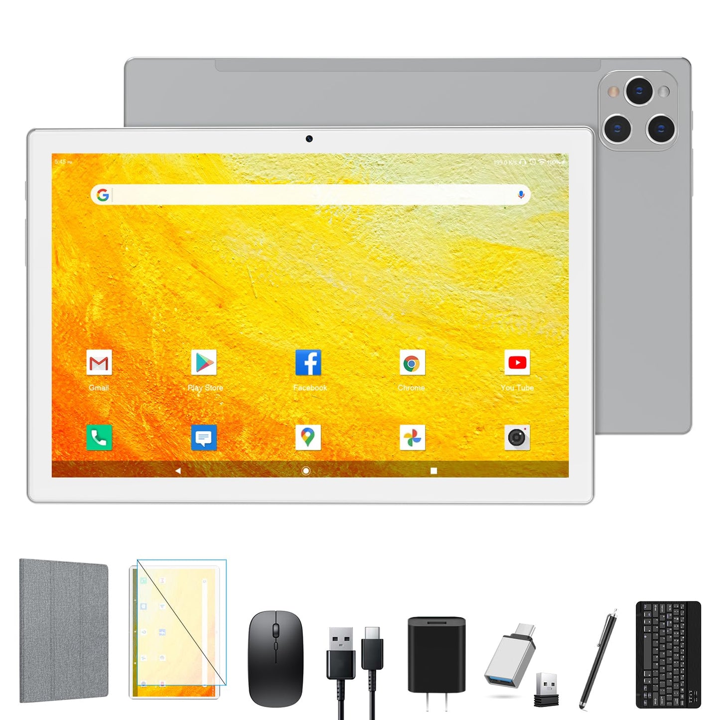 Tablet 2024 Latest Android 13 Tablet 128GB + 16GB (8+8 Expand) Large Storage, 2 in 1 Tablet with Keyboard, Octa-Core Processor Tablet 10 Inch Screen, 5G WiFi Tablet Bluetooth/Mouse/Case/13MP Camera