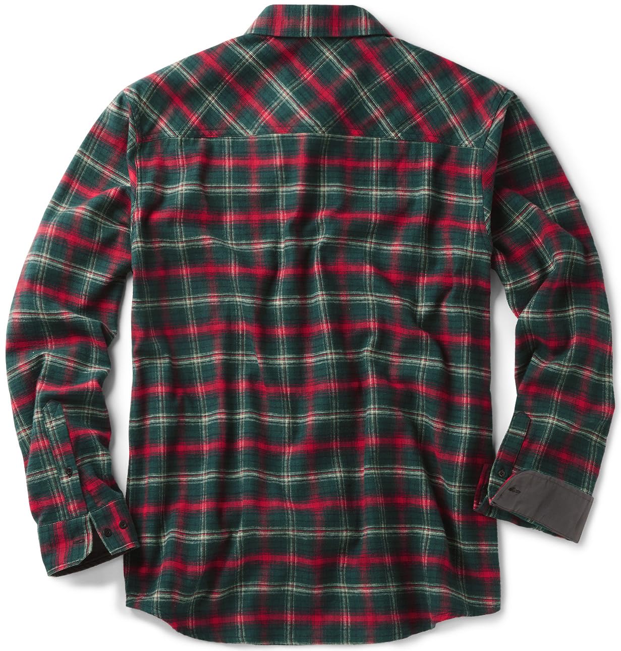 CQR Men's All Cotton Flannel Shirt, Long Sleeve Casual Button Up Plaid Shirt, Brushed Soft Outdoor Shirts, Solid Hunter Green, Large