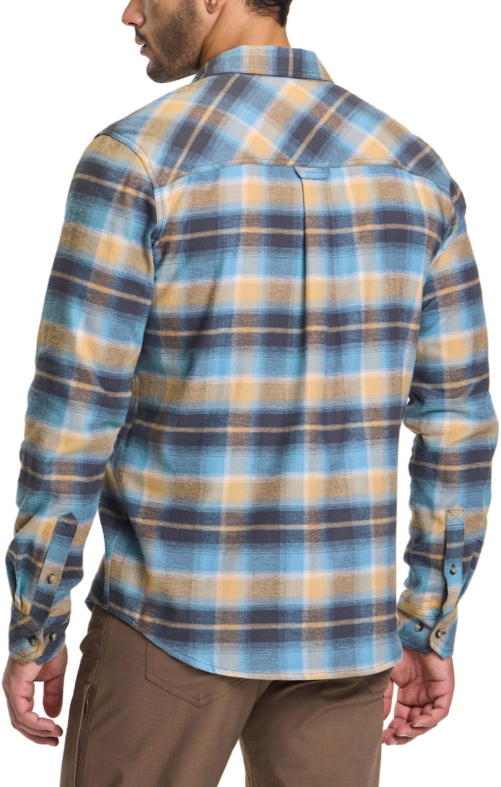 CQR Men's All Cotton Flannel Shirt, Long Sleeve Casual Button Up Plaid Shirt, Brushed Soft Outdoor Shirts, Solid Hunter Green, Large