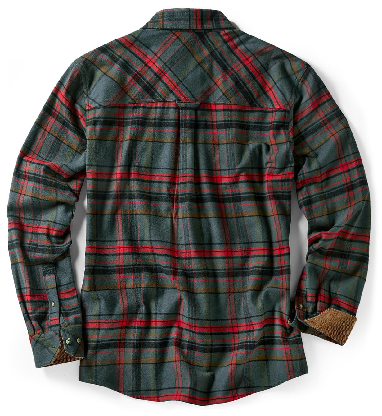 CQR Men's All Cotton Flannel Shirt, Long Sleeve Casual Button Up Plaid Shirt, Brushed Soft Outdoor Shirts, Solid Hunter Green, Large