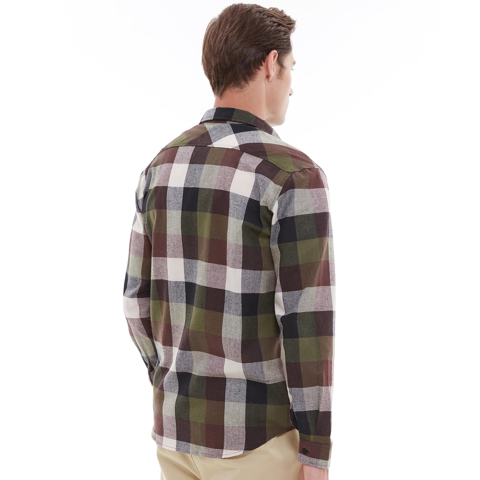 Men's Plaid Flannel Shirts Long Sleeve Button Down Work Casual Shirt