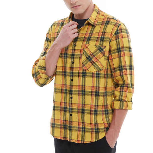 Men's Plaid Flannel Shirts Long Sleeve Button Down Work Casual Shirt