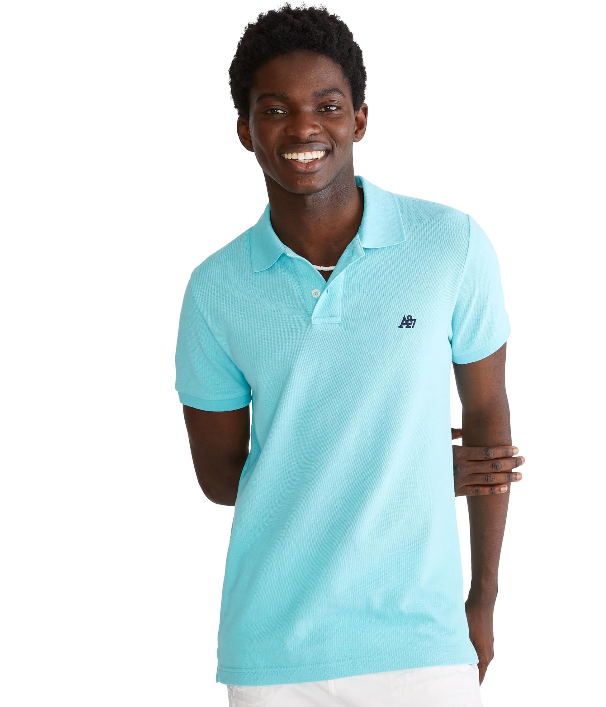 AEROPOSTALE Men's Polo, Deep Navy, Medium