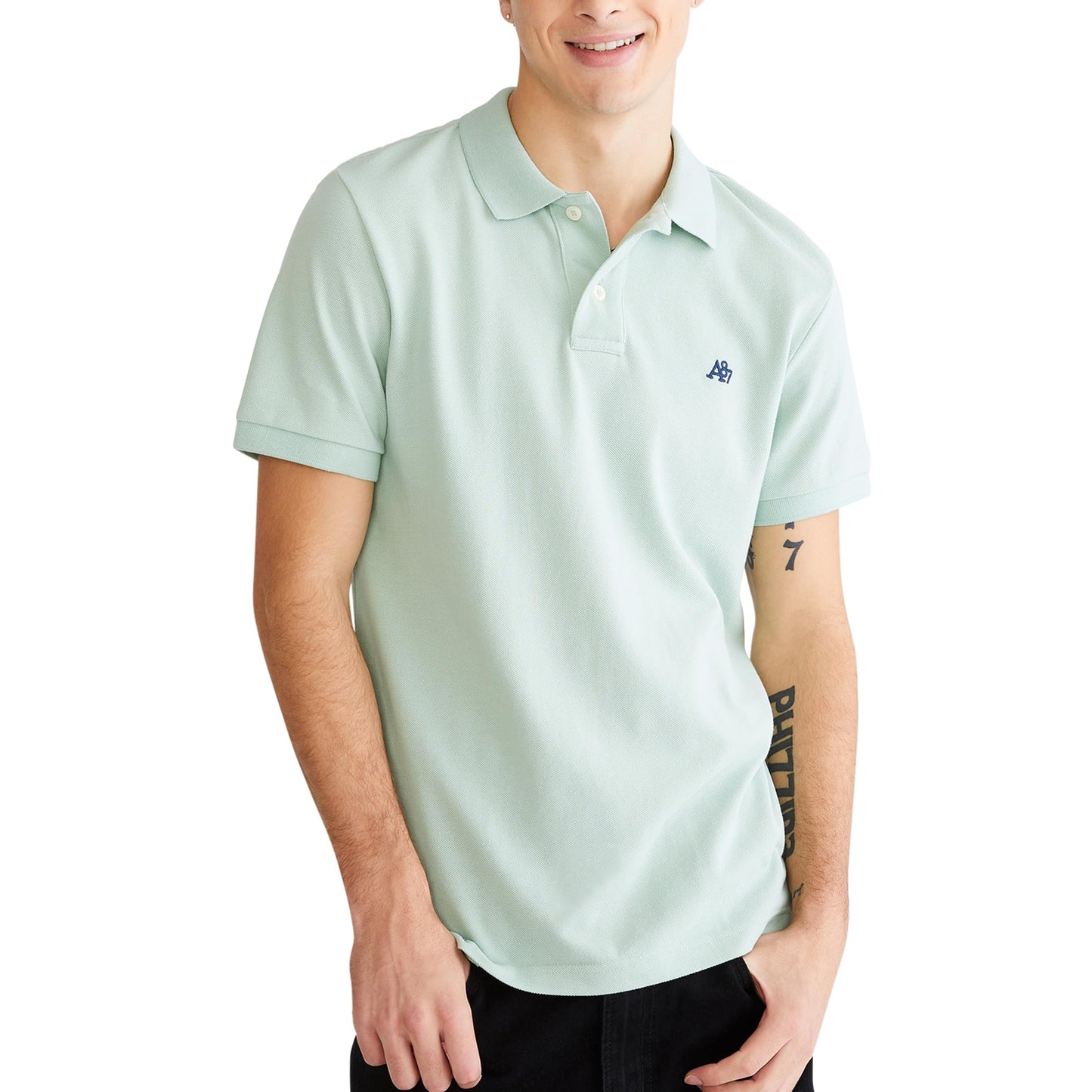 AEROPOSTALE Men's Polo, Deep Navy, Medium