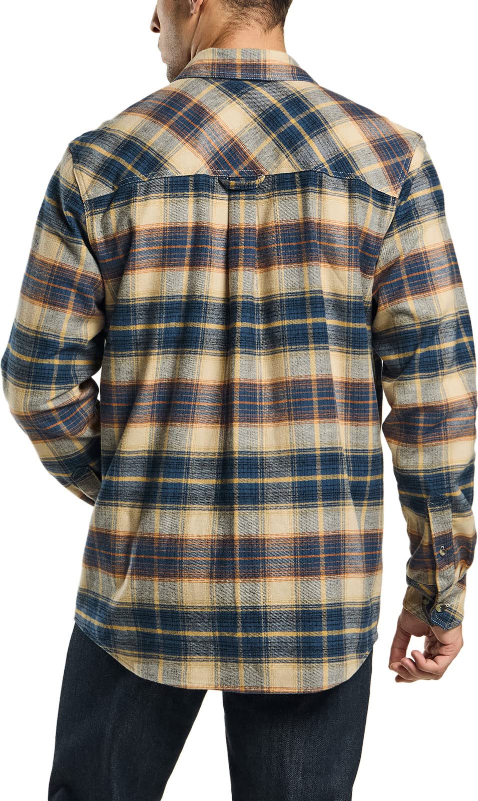 CQR Men's All Cotton Flannel Shirt, Long Sleeve Casual Button Up Plaid Shirt, Brushed Soft Outdoor Shirts, Solid Hunter Green, Large