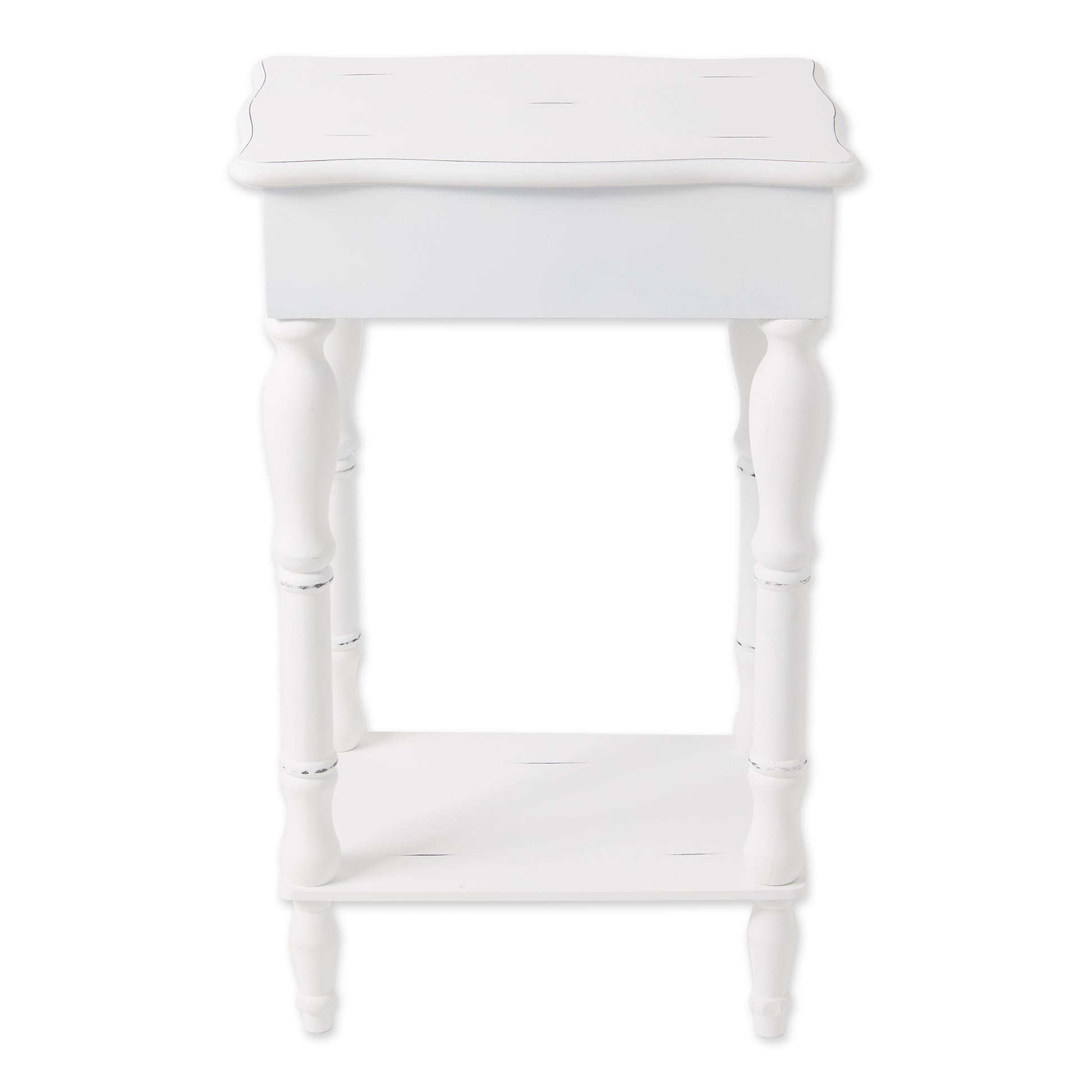 CARVED WHITE SIDE TABLE