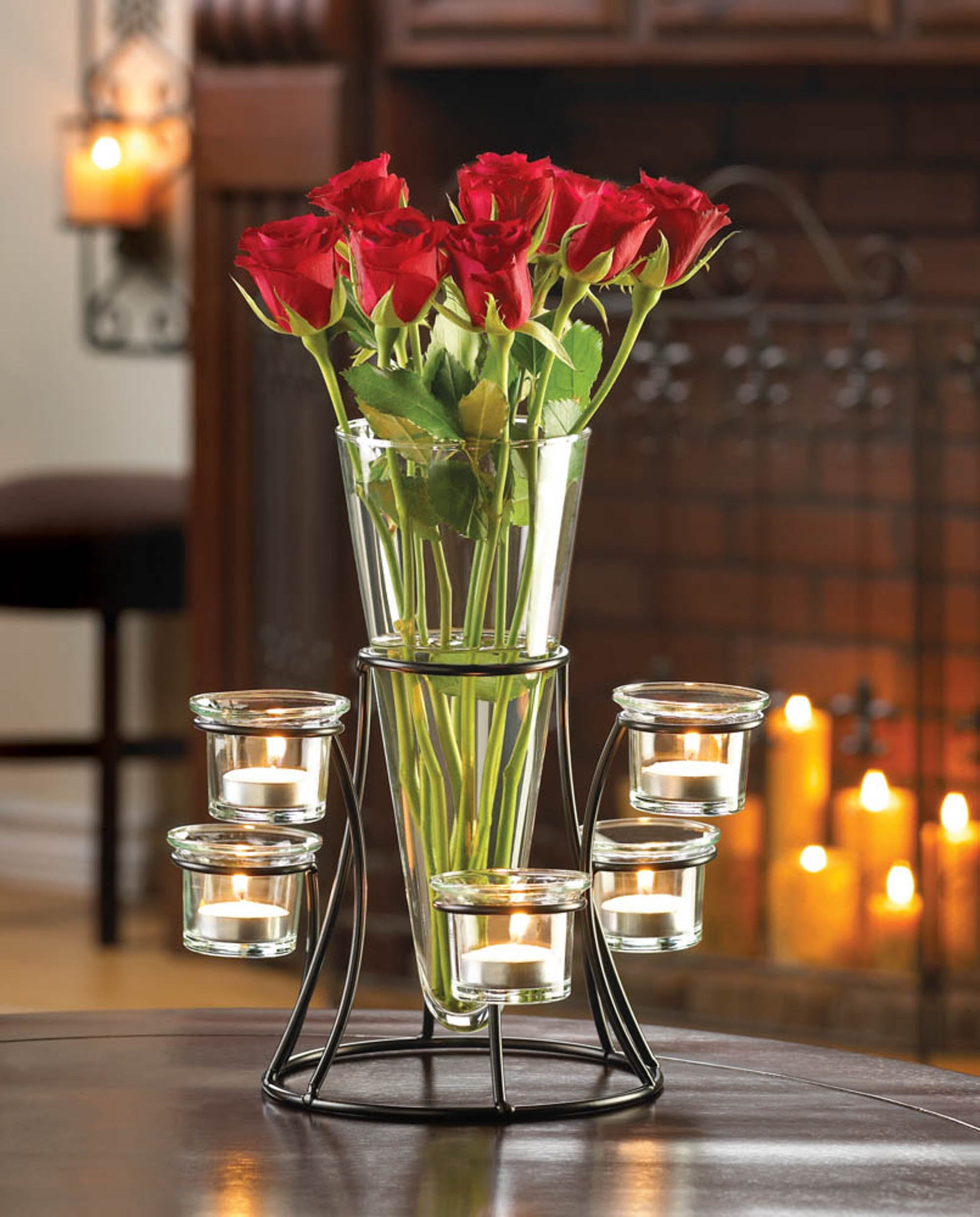 CIRCULAR CANDLE STAND WITH VASE